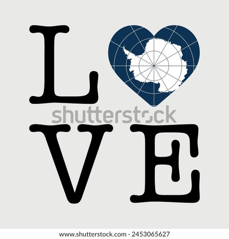 I Love Antarctic Treaty System flag heart icon vector illustration
