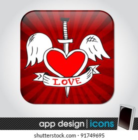 love app icon for mobile devices