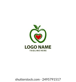 love apple logo design vector