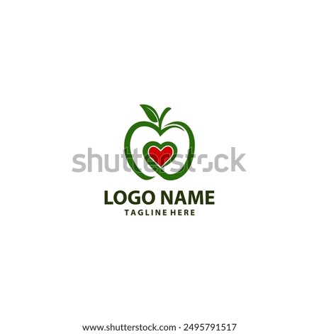 love apple logo design vector