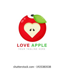 Love apple logo vector design