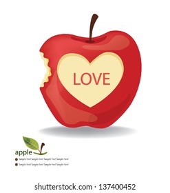 Love Apple vector illustration