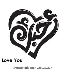Love In Arabic Calligraphy, Valentine's day greeting card,Love Translated: Hob in Arabic