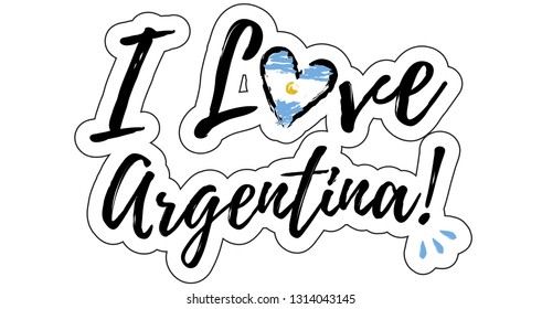 I love Argentina Illustration with heart