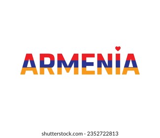 I love Armenia, Love Armenia, Armenia Independence day, Armenia, Love, 21 September, 21st September, Independence, National Day, National Flag, Flag, Typographic Design Creative Concept Icon Design