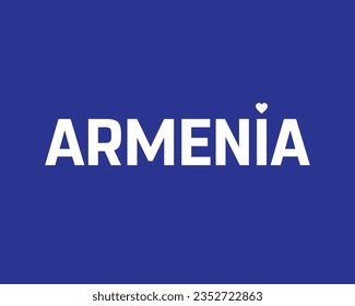 I love Armenia, Love Armenia, Armenia Independence day, Armenia, Love, 21 September, 21st September, Independence, National Day, Blue Background, Heart, Typographic Design Creative Concept Icon Design