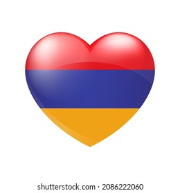 Love Armenia symbol. Vector Heart flag icon isolated on white background eps10