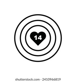Love arrow board vector icon for valentine's event