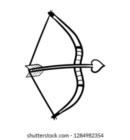 love arrow and bow doodle