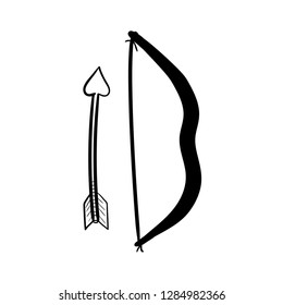 love arrow and bow doodle