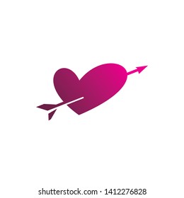 love arrow color logo design