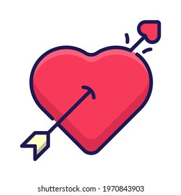 Love Arrow Cupid Icon Illustration With Filled Outline Style