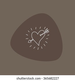 Love arrow cupid vector doodle on paper icon design