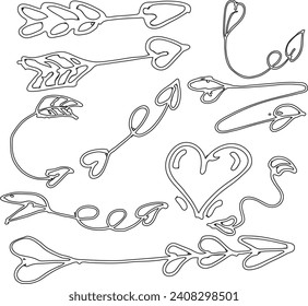Love arrow hand drawn vector illustrator 