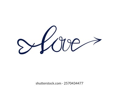 Love Arrow Heart Design Romantic Script Typography