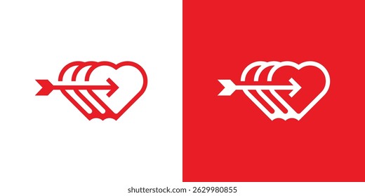 Love Arrow Heart Logo Design
