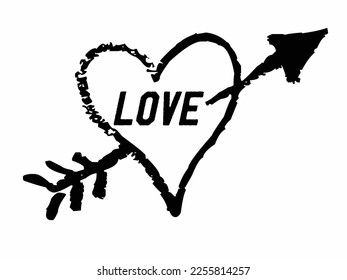 love with arrow in heart shape