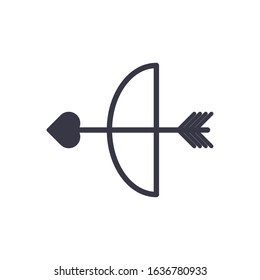 Love arrow icon, angel arrow or bow, valentine's day, flat illustration, modern simple outline vector icon for web applications