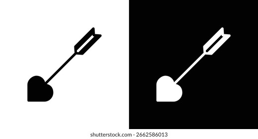 Love arrow icon set in black glyph style. silhouette collection vector illustration.
