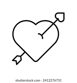 Love arrow icon shooting heart
