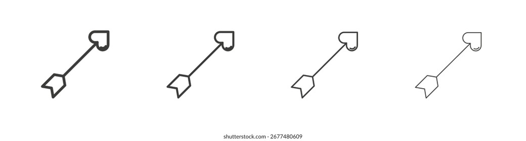 Love arrow icon symbol. Vector isolated illustration.
