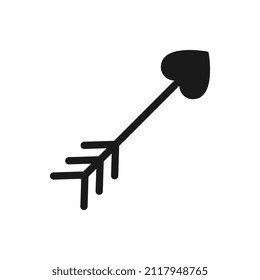 Love arrow icon. Valentines day vector line icon