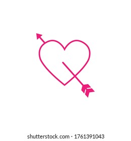 Love with arrow icon vector. Cupid's arrow symbol on EPS 10
