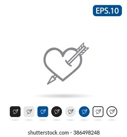 Love arrow icon. Vector illustration eps 10.