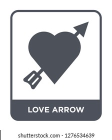 love arrow icon vector on white background, love arrow trendy filled icons from Birthday party and wedding collection, love arrow vector illustration