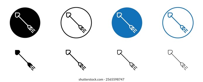 Love arrow icons in black and blue colors