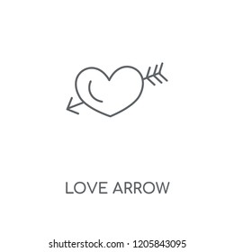 Love arrow linear icon. Love arrow concept stroke symbol design. Thin graphic elements vector illustration, outline pattern on a white background, eps 10.