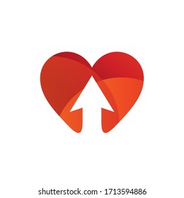 Love with arrow logo design