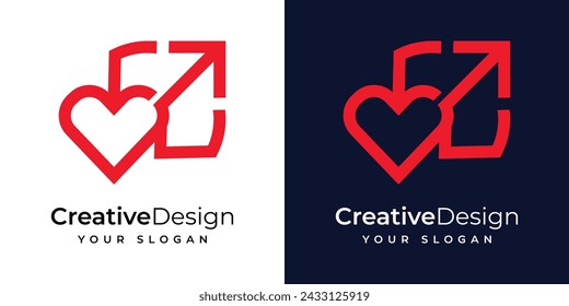 
Love arrow logo design concept