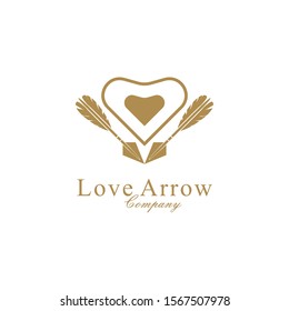 love arrow logo design vector