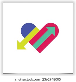 love arrow logo icon premium elegant template vector eps 10