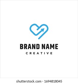 Love Arrow logo template design in Vector illustration 