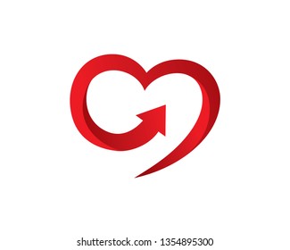 Love and Arrow Logo Template, Icon, Symbol - Vector