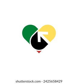 love arrow logo vector design