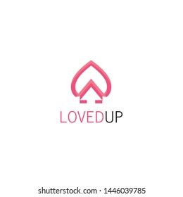 Love and arrow logo vector icon illustration