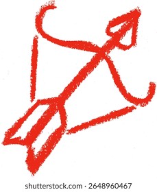 Seta de amor Amor Romance Ícone relacionado Giz de giz de cera Desenho Vetor
