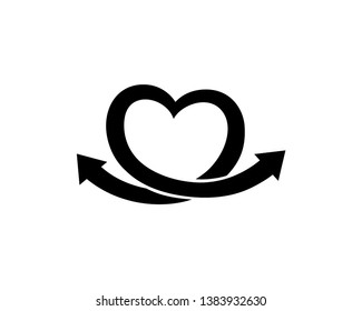 Love and Arrow Shape Logo Template, Icon, Symbol - Vector