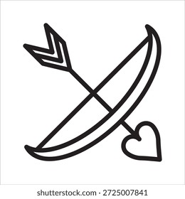 Icono de línea simple de flecha de amor
