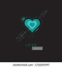 LOVE ARROW SYMBOL VECTOR ILLUSTRATION