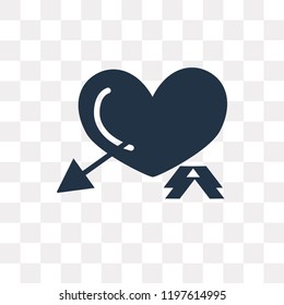 Love arrow vector icon isolated on transparent background, Love arrow transparency concept can be used web and mobile
