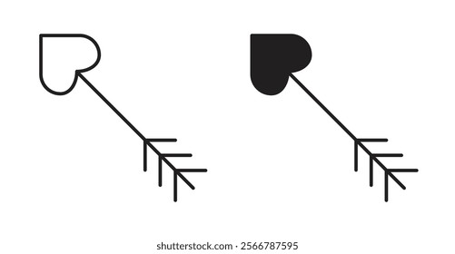 Love arrow vector line icon illustration