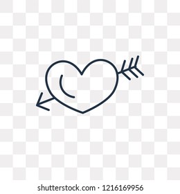 Love arrow vector outline icon isolated on transparent background, high quality linear Love arrow transparency concept can be used web and mobile