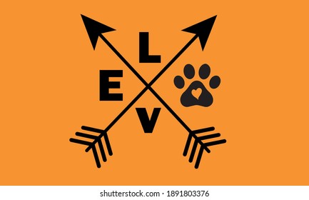 Love Arrows and Dog Paw -Dog Lover Vector and Clip art
