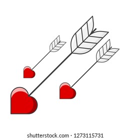 Love arrows icon. Vector illustration on white background