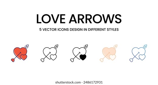 LOVE ARROWS icons set vector illustration. vector stock