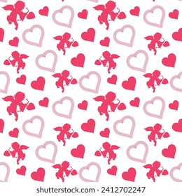 Flechas de amor desataron un cautivador patrón de corazón cupido, tejiendo pasión en las celebraciones del Día de San Valentín.